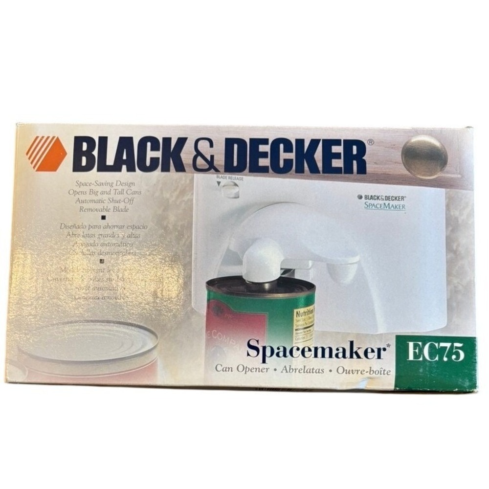 New Black & Decker SpaceMaker Under Cabinet Auto Can Opener EC75 White Open Box